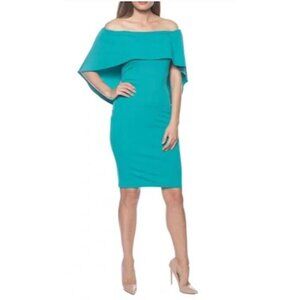 NWOT Marine 16 Off the Shoulder Sheath Dress Cape 120843